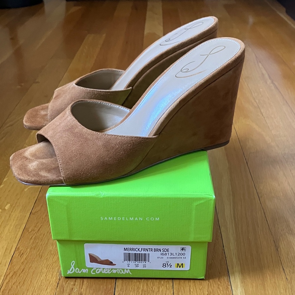 Sam Edelman Brown Suede Wedge Sandals
